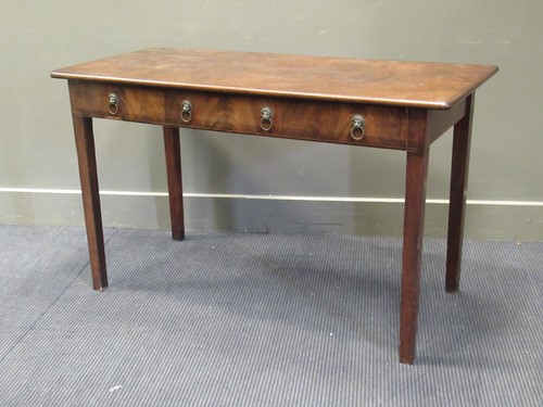 Lot 424 - A mahogany side table with two drawers on...