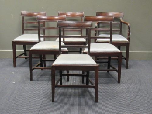 Lot 320 - A set of six Regency mahogany dining chairs...