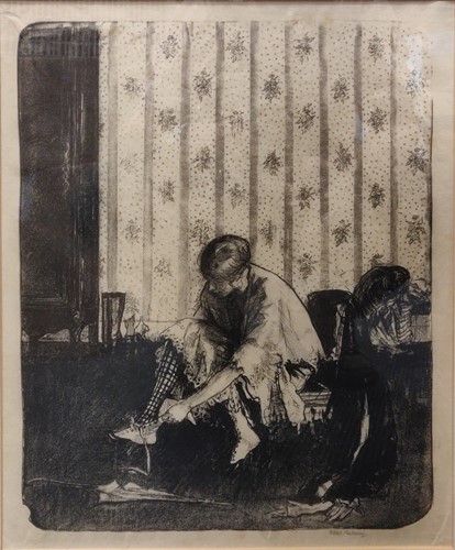 Lot 312 - Ethel Gabain A lady putting on her shoes 1916...