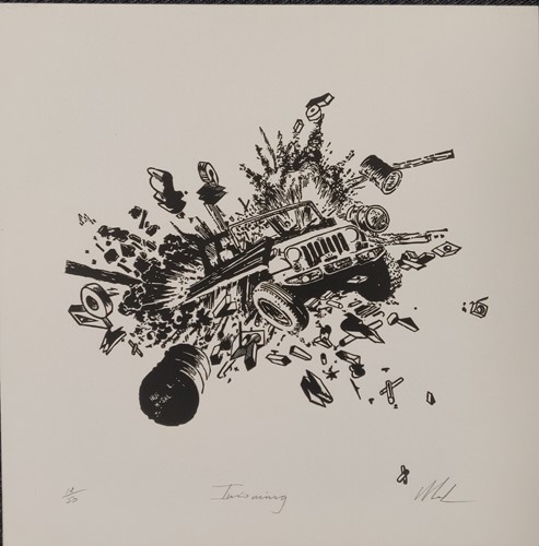 Lot 297 - David Mach, Incoming, signed (lower right),...