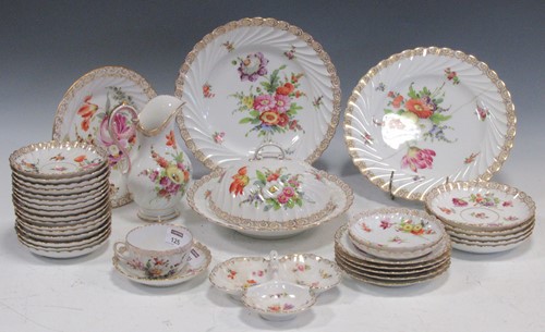 Lot 125 - A collection of Dresden floral china to...