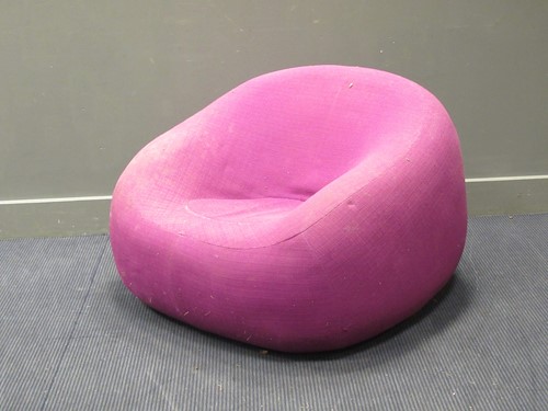 Lot 422 - A mushroom chair with pink upholstery, FOAM