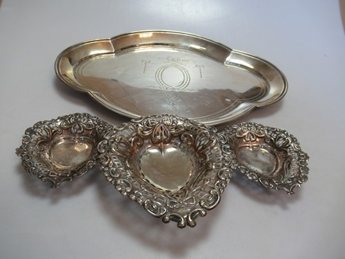 Lot 170 - A George V silver dressing table tray,...