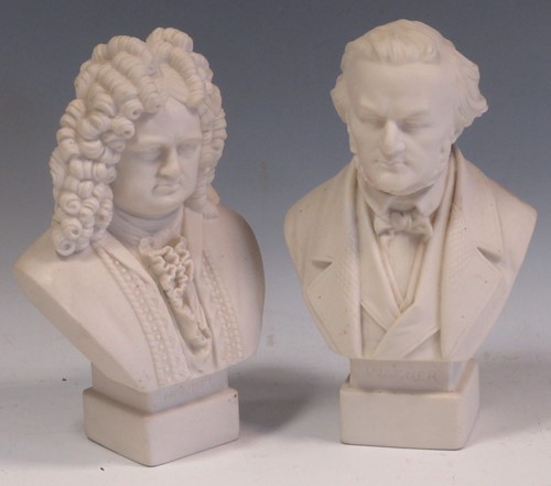Lot 53 - Two Robinson & Leadbeater Parian busts: Wagner...