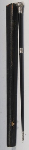 Lot 189 - A cased silver mounted conductor's baton,...