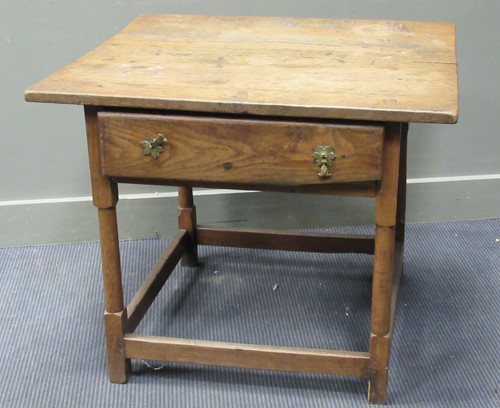 Lot 304 - A mid-17th century style elm lowboy, with...