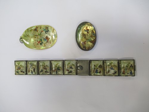 Lot 180 - A collection of three Persian mother of pearl...