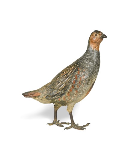 Lot 337 - A Bergman cold painted bronze model of an English Partridge