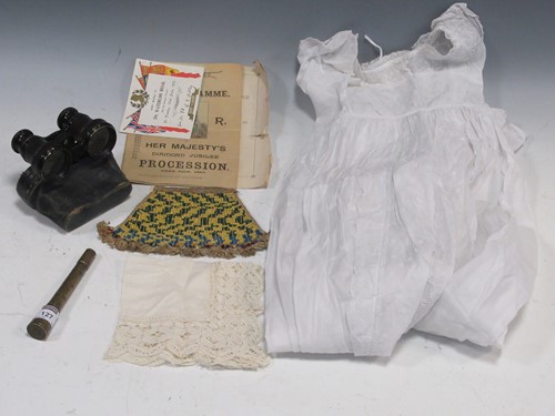 Lot 127 - Two white lace and cotton Christening robes, a...