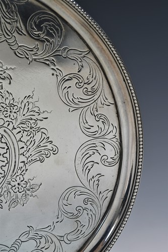 Lot 470 - A George III 18th century silver waiter