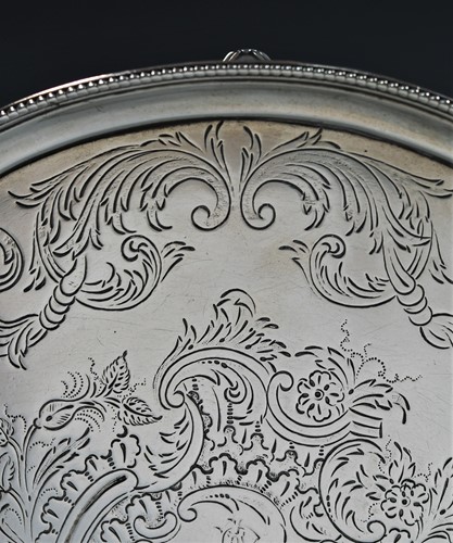 Lot 470 - A George III 18th century silver waiter