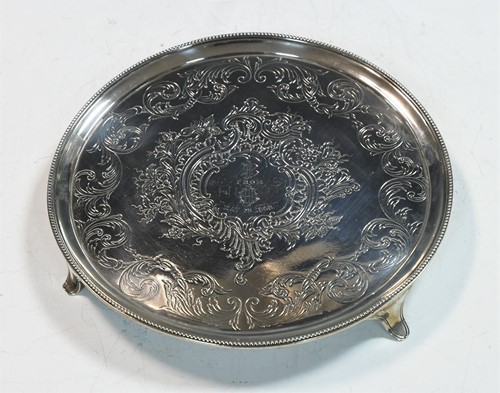 Lot 470 - A George III 18th century silver waiter