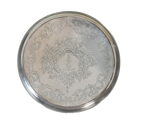Lot 470 - A George III 18th century silver waiter