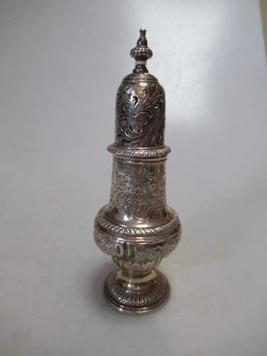 Lot 185 - A George III 18th century silver spice caster,...