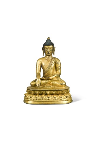 Lot 56 - A Chinese gilt bronze figure of Buddha, Ming style