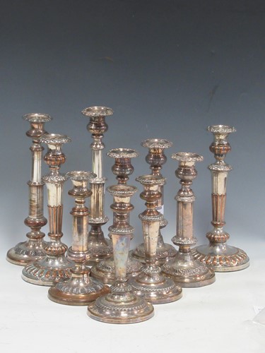 Lot 191 - A set of 4 silver plated telescopic...