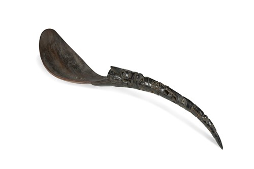 Lot 167 - A Tlingit horn ladle, North West Coast of America, 19th century