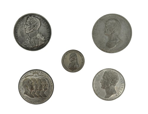 Lot 393 - Nelson and Wellington, five alloy medals