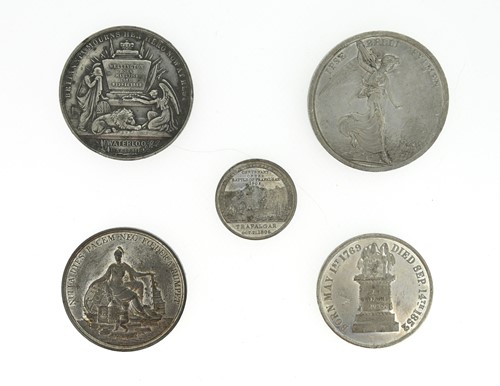 Lot 393 - Nelson and Wellington, five alloy medals
