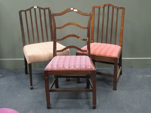 Lot 430 - A near pair of chairs with wavy top rail;...