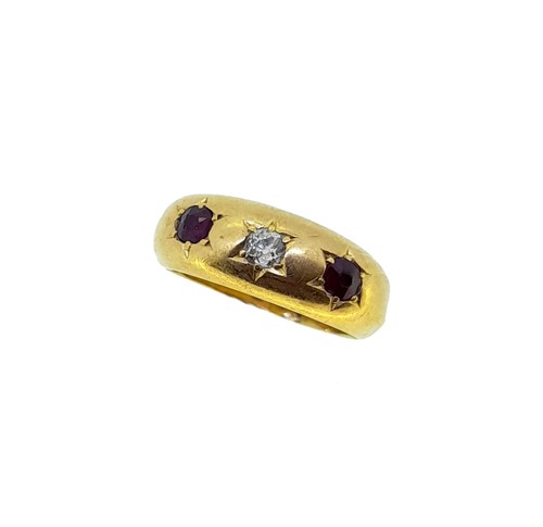 Lot 41 - A Victorian ruby and diamond ring