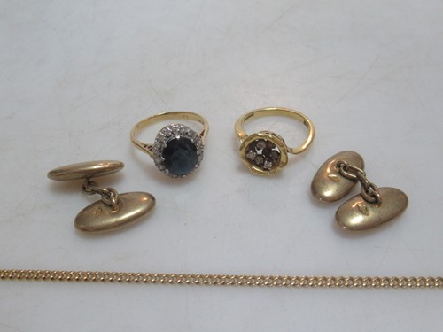 Lot 162 - A hallmarked 18ct gold ring, together with a...
