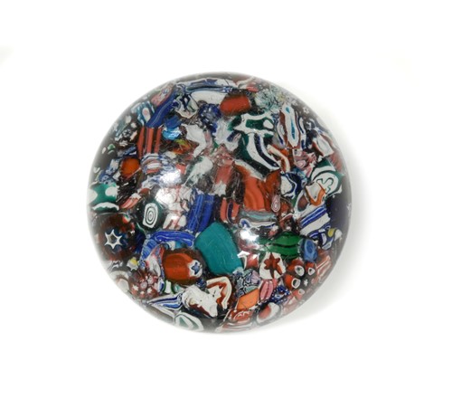 Lot 16 - A large Baccarat scrambled millefiori glass paperweight