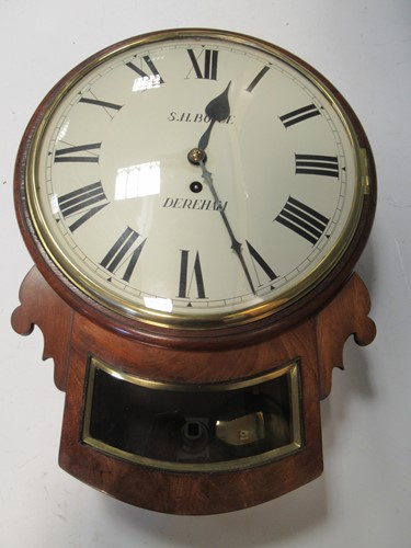 Lot 170 - S.H.Boyce, Dereham, a drop dial mahogany wall...