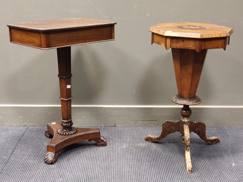 Lot 294 - A Regency rosewood work table 74 x 48 x 37cm...