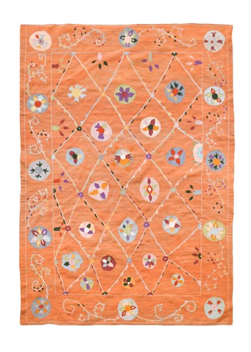 Lot 238 - A modern hand-knotted 'Suzani' type floor covering
