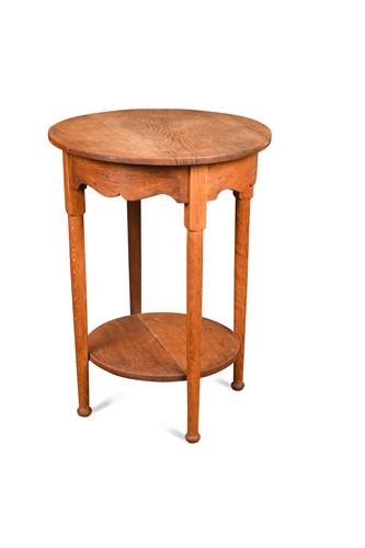 Lot 199 - In the manner of William Birch, an Arts & Crafts oak occasional table