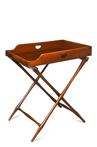 Lot 332 - A mahogany butler's tray on stand, 19th century