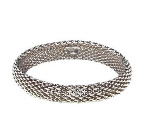 Lot 5 - Tiffany & Co. - A 'Somerset' mesh soft bangle