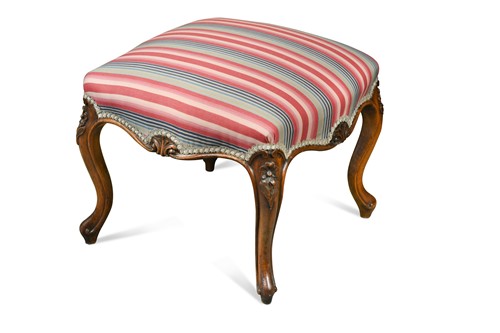 Lot 317 - A  French provincial walnut stool, 19th century