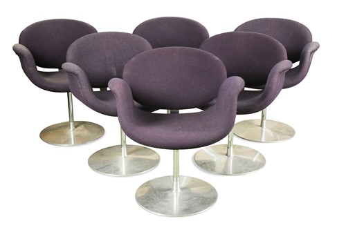 Lot 313 - Pierre Paulin for Artifort, a set of six Tulip chairs
