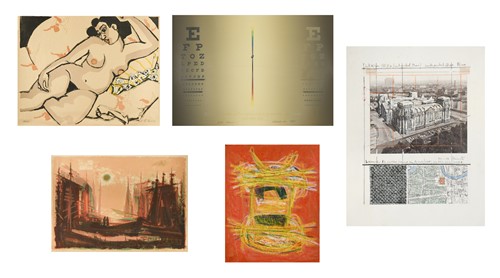 Lot 552 - A mixed group of unframed contemporary works, to include