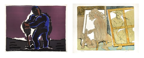 Lot 582 - A group of seven unframed prints, to include