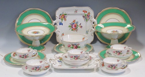 Lot 20 - A Derby floral pattern part teaset, with 5...