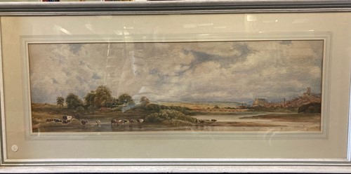 Lot 199 - G Simkin A wetland scene of cattle grazing...