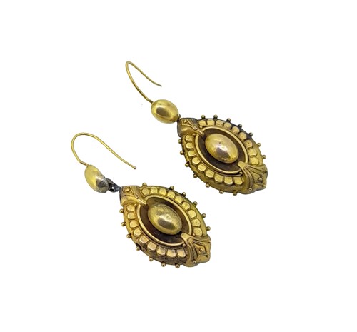 Lot 22 - A pair of Victorian ear pendants