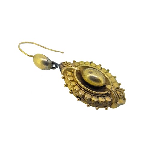 Lot 22 - A pair of Victorian ear pendants