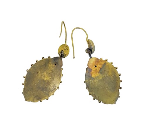 Lot 22 - A pair of Victorian ear pendants
