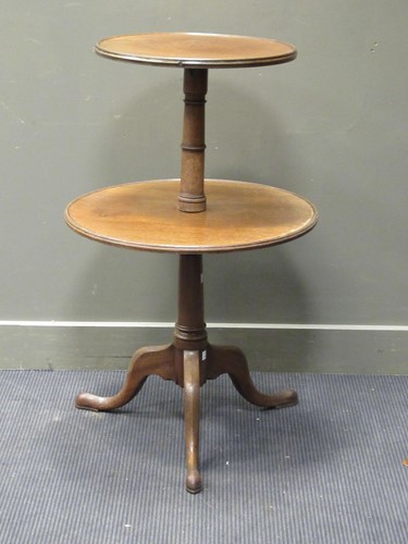 Lot 316 - A late George III mahogany two tier dumb...