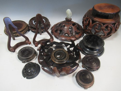 Lot 40 - Various Oriental and Chinese wooden stand and...