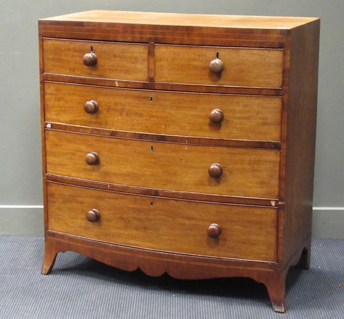 Lot 384 - A 19th century mahogany and inlaid chest of...