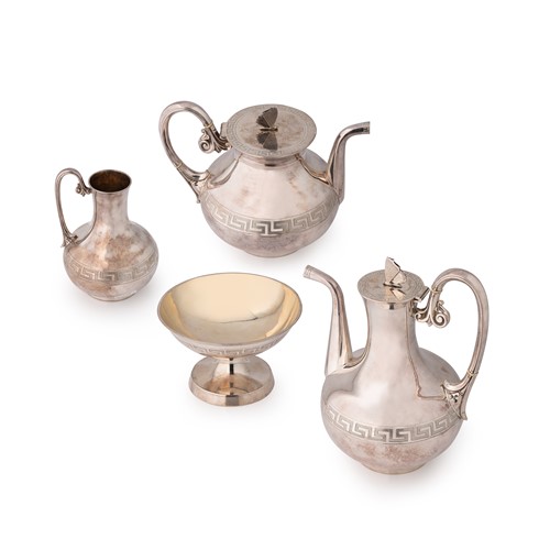 Lot 487 - A Victorian silver 4-piece tea and coffee set