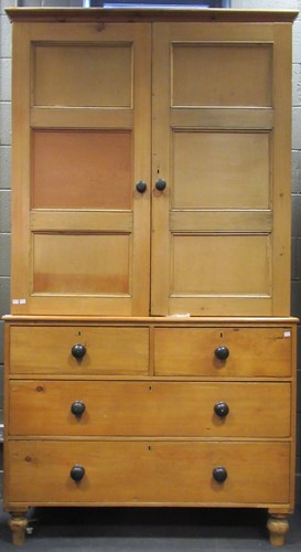 Lot 283 - A pine dresser with ebony handles, the...