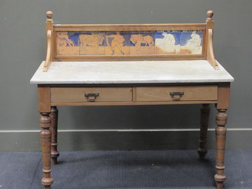Lot 277 - An Edwardian marble topped washstand with...