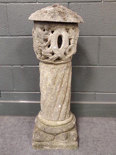 Lot 407 - A composite garden column 87 x 29 x 29cm