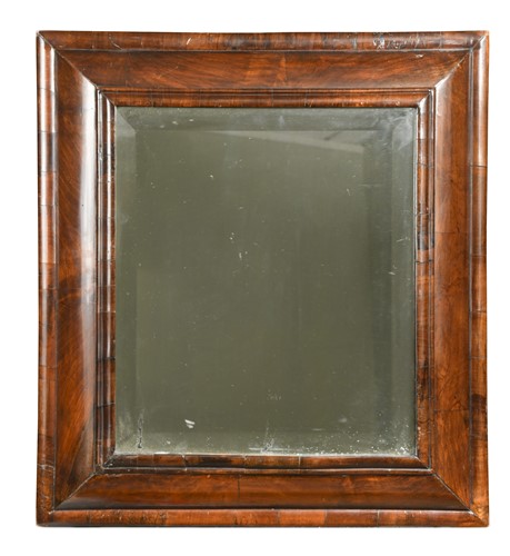 Lot 272 - A walnut cushion framed mirror, 18th century